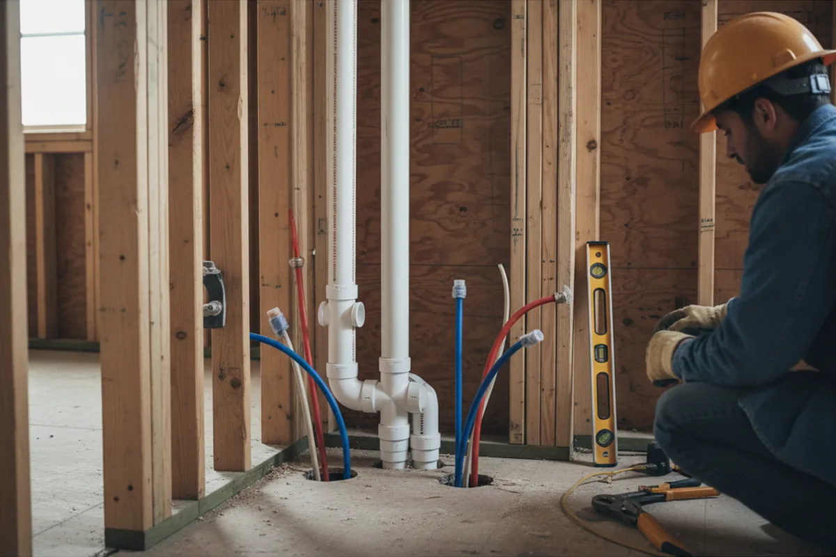 Drain and supply rough-in during Garbage Disposal Repair in Gillett Grove